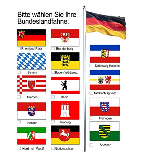 Wohnwerk! Flaggenmast 6m mit Deutschlandfahne und extra Fahne Ihrer Wahl! Fahnenmast - 3