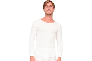 DOUBLE M, 1 o 2 Unidades Camiseta Térmica Hombre, Camiseta Manga Larga Cuello Redondo, Material Algodón y Felpa, para Otoño-Invierno, Negro, Gris, Blanco, Talla S, M, L, XL o XXL