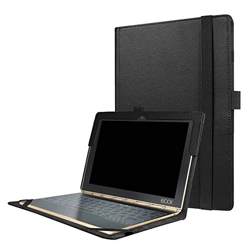 AVIDET Lenovo Yoga Book 10.1 Hülle Case Etui Tasche, Slim Fit Folio Premium PU Kunstleder Schutzhülle Tasche Etui Smart Cover mit Ständerfunktion für Lenovo Yoga Book 10.1 Tablet-PC (Schwarz)