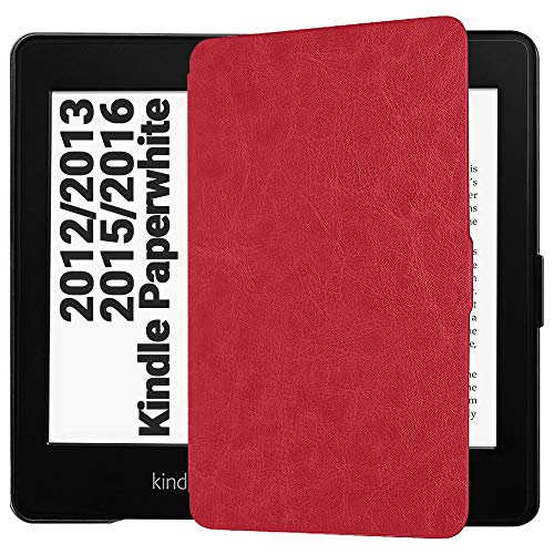 EasyAcc Funda para Kindle Paperwhite Ligera con Función de Auto-Sueño/Estela para Kindle Paperwhite 2012, 2013, 2015, Rojo