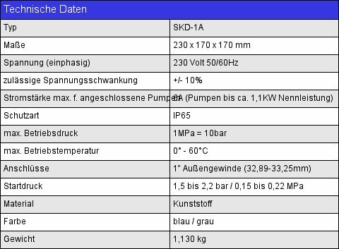 SKD-1 Druckschalter Pumpensteuerung für Hauswasserwerk Brunnenpumpe Druckwächter Druckregler - 5