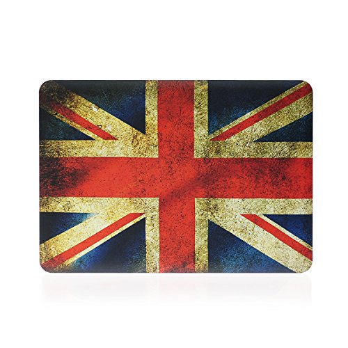 HASESS 13-Zoll UK Flaggege 3 in 1 Case Harte Schale Abdeckung Entwerfer Kunst Muster für Apple Macbook Pro 13.3" Nicht-Retina A1278 + Klar TPU Tastatur Abdeckung + Klar LCD-Schirm-Schutz - UK Flaggege
