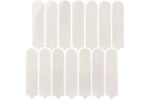 Commomy Plus épais Credence Adhesive pour Cuisine, Vinyle Carrelage Adhesif Mural Salle de Bain Cuisine Metro 3D, ImperméAble, Toledo Cream FishScale(10 Pièces, 30,5 x 30,5 cm)