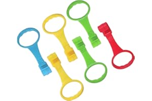 GERCHAM Anelli Box Bambini, 6 Pezzi Maniglie Box Bambini, Anello Appendersi Box Bambino, Bambino a Imparare a Stare in Piedi，Anello di Allenamento dell'equilibrio-Quattro Colori
