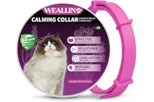 WEALLIN Collare Calmante per Gatti, Regolabile e Impermeabile Collari Calmanti, 60 Giorni di Protezione, Rilievo di Ansia Collare ai Feromoni per Gatti di Taglia Piccola, Media e Grande(1pz, Rosa