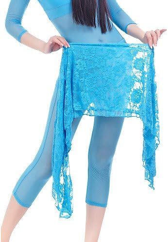 WUDAOFU Belly Dance Hip Scarves Women's Training Chiffon Lace 1 Piece Hip Scarf , one size