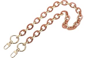 WANYI 100CM Cadena para Bolso Resina Acrílica Cadenas de Metal Correas de Hombro Cadena de Repuesto con Hebillas para Bolsos de Hombro Carteras(Rosa)