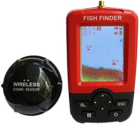 Nueva 2017 Portable Fish Finder, Sonar sensor Fishfinder (Red)
