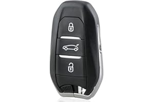 AUTOZOCO Carcasa Mando Llave De Coche 3 Botones Compatible con Peugeot 301 - 408 - 508 - 2008 -3008 - 4008 - 5008, Citroen C4L - C3-XR - DS5LS - DS6 -DS7, Abrir, Cerrar y Maletero, con zócalo de Pila