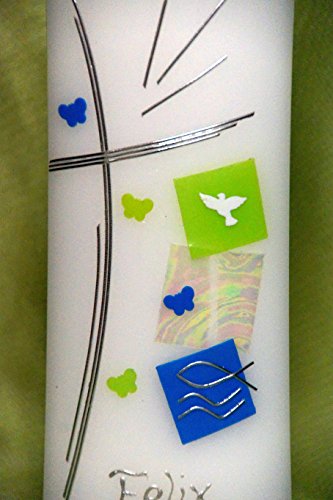 Taufkerze / Kommunionkerze in Sonderform, inklusive Beschriftung ! O 1 - 2