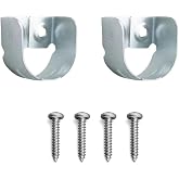 Krom Gardırop Askılık Boru Flanşı, 27x30mm, 2 Adet, Dolap İ&ccedil;i Oval Boru Aparatı