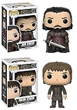 From Game of Thrones, Jon Snow and Bran Stark, as a stylized pop vinyl from Funko!
