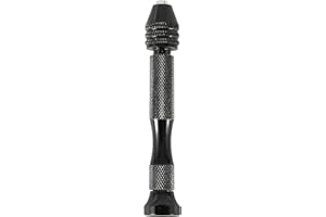 Mandouer Precision Hand Drill with Pin Vice Chuck, 0.3-3.0mm Mini Drill for Craft, Jewellery Making, Resin and Model Building (Black)