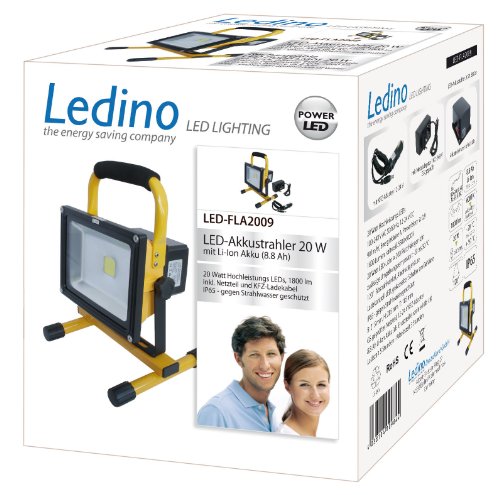 Ledino LED-Akkustrahler 20 W Li-Ionen Akku 8,8 Ah LED-FLA2009