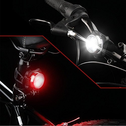 Wiederaufladbare LED Fahrradlampe, LED Frontlicht und Rücklicht Für Fahrrad, Kinderwagenbeleuchtung, USB LED Fahrradlicht Set, Fahrradbeleuchtung，350lm Wasserdichte 4 Licht-Modi 2 USB-Kabel zum Aufladen - 8