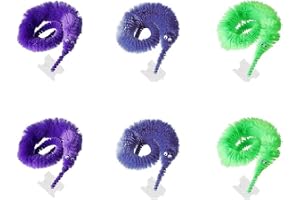Hsthe Sea 6pcs Rainbow Magic Twisty Wiggly Worms, Fuzzy Tools Plush Stress Relief Fidget Fiddle tool