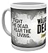 Produktbild empireposter - Walking Dead, The - Fight The Dead - Größe (cm), ca. Ø8,5 H9,5cm - Lizenz Tassen, NEU - Beschreibung: - TV-Zombie-Horror-Serie - Fight the dead. Fear the living. - Keramik Tasse, weiß, bedruckt, Fassungsvermögen 320 ml, offiziell lizenziert, spülmaschinen- und mikrowellenfest -