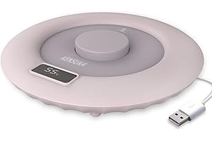 Calentador de Taza KENSUKA para Escritorio, operación por inducción de Gravedad, Temperatura Constante de 55℃, Entrada de energía USB 5V/2A, Lavable con Agua.