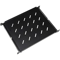 Ripiano Armadio Rack 19'' 1U - Ripiano Acciaio Per Server 48,5x35x5cm Capacità 30kg Nero - Foto 6