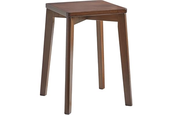 Aibiju Fyrkantig träpall, liten bänkstol, litet bordspall; badrumspall trä; växtpall; sminkpall; perfekt storlek för ditt vardagsrum, badrum, kök, (brun), YDEU-1500