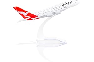 QIYUMOKE Airbus A380 AU Airways Modello di aereo in metallo pressofuso in scala 1/400 con supporto Sky Jumbo Modello di aereo di linea Collezione per appassionati di aviazione Regalo