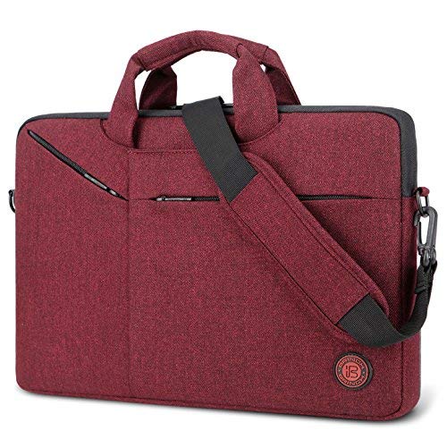 Preisvergleich Produktbild Laptoptasche von Brinch, dünn, wasserabweisend, Schultertasche mit Trageriemen für Laptop / Notebook, für Damen und Herren rot rot 15,6 zoll