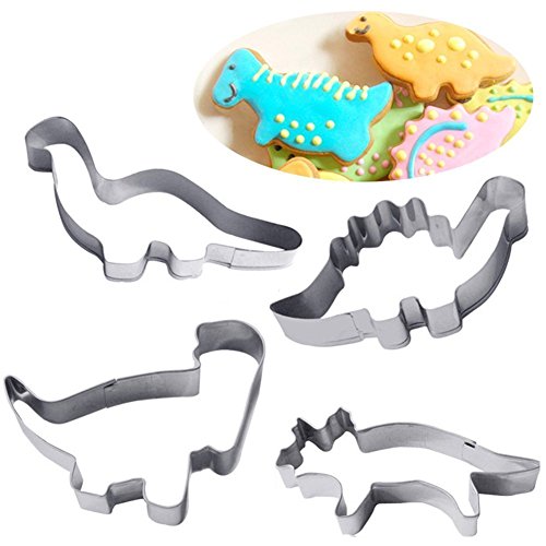 4er-Set Kitchen Craft Keks-Ausstecher, Dinosaurier-Motiv,