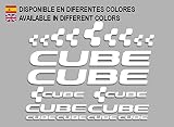 Material de alta resistencia Ecoshirt AJ-K1JS-SMOC Pegatinas Cube F177 Vinilo Adesivi Decal Aufkleber Клей MTB Stickers Bike, Blanco
