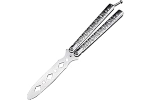 sukevitor Practice Butterfly Knife, Balisong Training Knife, Balisong Trainer Blunt Blade Tool for Beginner Practicing Flipping Tricks, Pocket Practice Training Tool