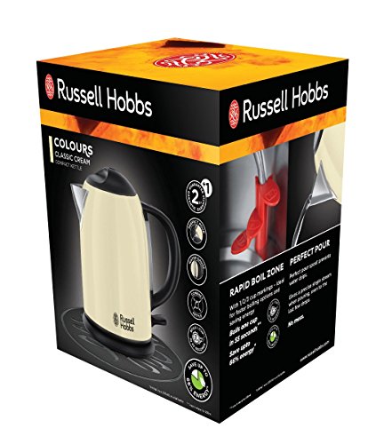 Russell Hobbs 20194-70 Colours Plus+ Classic Cream Kompakt-Wasserkocher, Schnellkochfunktion, Perfect-Pour-Ausgusstülle, 1 L, 2200 Watt, creme - 2