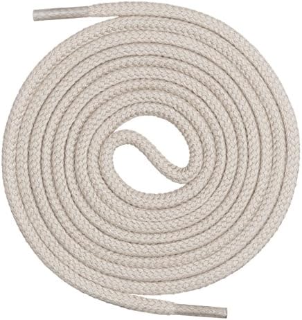 Mount Swiss© premium shoelace, round laces made of 100% cotton, tear-resistant, diameter 3 mm - 4 mm, 12 colours, length 45 - 200 cm., Adult (Unisex), Ms-sb-01, light beige