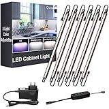 【SUPERHELL & ENERGIESPAREND】 Mit 18er eingebauten LEDs kann jede Schrankleuchte im Warmweiß-Modus 180lm erzeugen, 6 Stück insgesamt 1080lm bei einem geringeren Stromverbrauch von 12W.