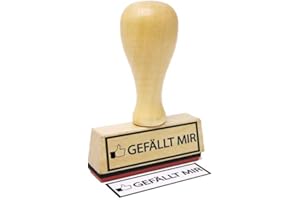 ‎STEMPLINO Stemplino® Textstempel - Gefällt mir - 50mm x 15mm Holzstempel mit Text Bürostempel Firmenstempel Stempel Büro Text Stempel