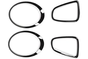 ‎KEENSO Auto Scheinwerfer und Rücklicht Abdeckung Kit, 4 Stück Auto Scheinwerfer Zierleiste Scheinwerfer und Rücklicht Einfassung Abdeckung Zierleisten Glänzend Schwarz für Mini R56