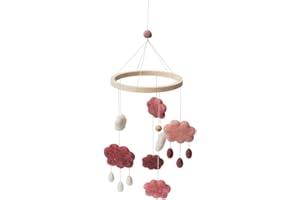 Sebra - Filz-Babymobile - Wolken - candy pink - Wolle / Holz - H: 57 cm - D: 22 cm