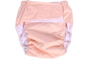 Couches adultes - Nouvelle couche lavable adulte lavable pour adultes avec soin incontinent, pantalon respirant (Couleur : Light Pink)