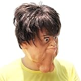 PartyCostume Deluxe Neuheit-Halloween-Kostüm-Party-Latex-menschliche Hauptmaske Masken Doppelkinn - 2