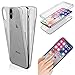 Produktbild Yokata iPhone X Hülle Transparent Weiche Silikon 2 in 1 Handyhülle Schutzhülle TPU Handy Tasche Schale Etui 360 Grad Full Body Schutz Weich Silicone Bumper Ultra Dünn Slim Schlank Durchsichtig Handytasche Anti-Kratzer Clear Elegant Backcover für Apple iPhone X / iPhone 10 5.8 Zoll 2017 Case Cover - Grau
