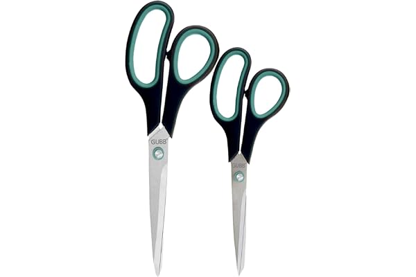 GUBB Multipurpose Scissor Set - Large and Medium Scissors Featuring Comfort Grip Handles and Stainless Steel Blades for Precision Cutting of Paper, Photos, Crafts, and More