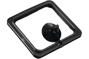 ANYUANKW Anneaux de Nourriture pour Poissons,Anneau d'alimentation de Poisson avec Ventouse en Plastique,Carrés Accessoires pour Aquarium pour Guppy,Betta,Noir