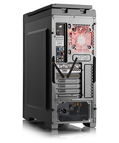 Gaming PC CSL Speed Vision X7770 inkl. Windows 10 – Leiser Gamer PC mit Intel Core i7-7700K 4x 4200MHz, 16GB DDR4 RAM, 250GB SSD, 2000GB SATA, GeForce GTX 1080, DVD, 24 Zoll ASUS TFT, USB 3.1 Gen 2 - 5