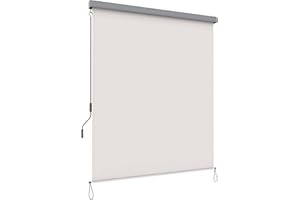 vanvilla Senkrechtmarkise 180x250 cm außen Außenrollo Balkon Markise Sichtschutz Sonnenschutz Balkon Vertikalmarkise Balkon Rollo außen Aluminiumkassette Markise Beige