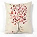 Vanki red heart tree Cotton Linen Square Decorative Throw Pillow Case Cushion Cover 18X 18 inches