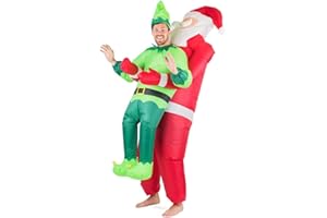 BODYSOCKS FANCY DRESS Bodysocks® Inflatable Santa Carrying Elf Costume