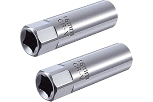 JNNJ 2 Pièces Douilles à Bougies, Universel Clé à Bougie Allumage, Outil Universel Retrait De Douille Bougie D'allumage, Clé à Bougie Paroi Mince pour Les Bougies D'allumage Automobiles(16mm)