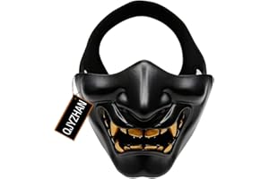 QJYZHAN N / C Tir De Paintball De Pistolet A Air Tactique d'halloween, BB Gun Demon Monster Kabuki Samurai Hannah Oni Half Air Gun Et Prop Mask