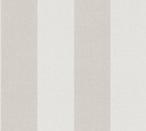 A.S. Création Vliestapete Scandinavian Blossum Tapete mit textilartiger Oberfläche Blockstreifentapete 10,05 m x 0,53 m beige braun creme Made in Germany 948342 9483-42 - 2