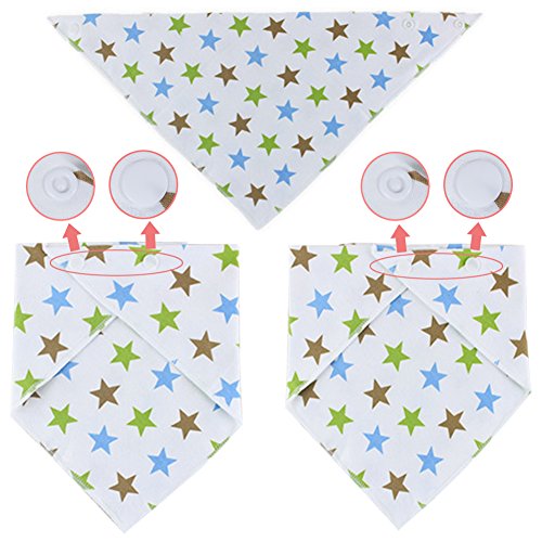 Labebe – Baby Dreieckstuch Lätzchen Spucktuch 10er Pack mit süßen Motiven in unterschiedlichen Farben aus 100% Baumwolle - 2