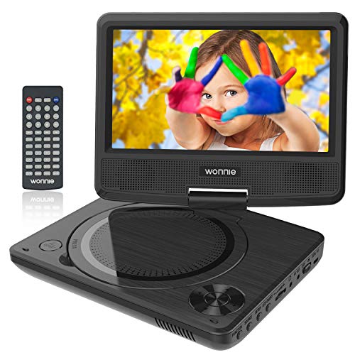WONNIE 9.5" Lecteur DVD Portable avec écran Rotatif de 7,5" à 270°, Carte SD et Prise USB avec Ch WONNIE 9.5" Lecteur DVD Portable avec écran Rotatif de 7,5" à 270°, Carte SD et Prise USB avec Ch