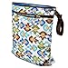 Planet Wise Reusable, Waterproof Wet/Dry Cloth Nappy Bag (Monkey Fun)